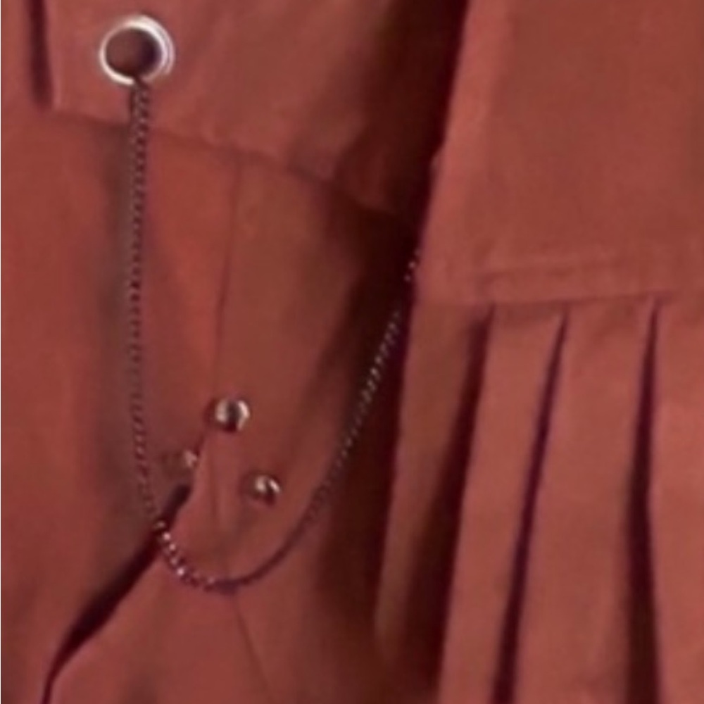 VINTAGE 80s Burnt Sienna Faux Suede Cropped Western Moto Jacket Size M - Picture 7 of 8